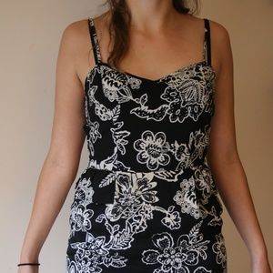 American Eagle black & white floral mini dress